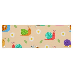 Seamless Pattern Cute Snail With Flower Leaf Banner And Sign 6  X 2  by Simbadda