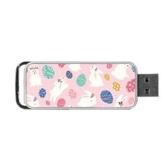 Cute Bunnies Easter Eggs Seamless Pattern Portable Usb Flash (two Sides) by Simbadda