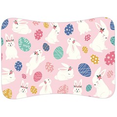 Cute Bunnies Easter Eggs Seamless Pattern Velour Seat Head Rest Cushion by Simbadda