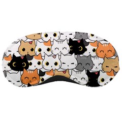 Cute Cat Kitten Cartoon Doodle Seamless Pattern Sleeping Mask by Simbadda