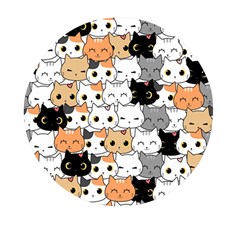 Cute Cat Kitten Cartoon Doodle Seamless Pattern Mini Round Pill Box (pack Of 3) by Simbadda