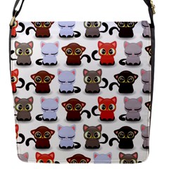 Seamless Pattern With Cute Little Kittens Various Color Flap Closure Messenger Bag (s) by Simbadda