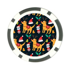 Funny Christmas Pattern Background Poker Chip Card Guard by Simbadda