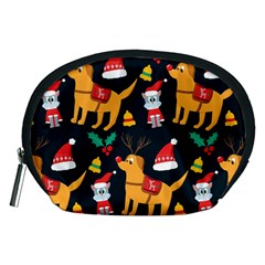 Funny Christmas Pattern Background Accessory Pouch (medium) by Simbadda