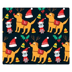 Funny Christmas Pattern Background Two Sides Premium Plush Fleece Blanket (small) by Simbadda