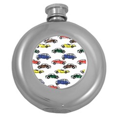 Cars Pattern Round Hip Flask (5 Oz)