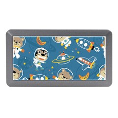 Seamless-pattern-funny-astronaut-outer-space-transportation Memory Card Reader (mini) by Simbadda