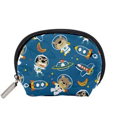 Seamless-pattern-funny-astronaut-outer-space-transportation Accessory Pouch (small) by Simbadda