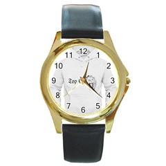 (2) Round Gold Metal Watch by Alldesigners
