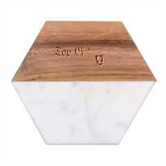 (2)dx Hoodie  Marble Wood Coaster (hexagon)  by Alldesigners