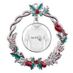 (2) Metal X mas Wreath Holly Leaf Ornament by Alldesigners