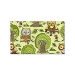 Seamless Pattern With Trees Owls Sticker Rectangular (10 pack)