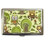 Seamless Pattern With Trees Owls Cigarette Money Case