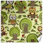 Seamless Pattern With Trees Owls Canvas 16  x 16 