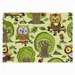 Seamless Pattern With Trees Owls Large Glasses Cloth (2 Sides)