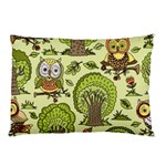Seamless Pattern With Trees Owls Pillow Case