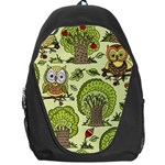 Seamless Pattern With Trees Owls Backpack Bag