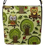 Seamless Pattern With Trees Owls Flap Closure Messenger Bag (S)