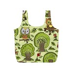 Seamless Pattern With Trees Owls Full Print Recycle Bag (S)
