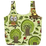 Seamless Pattern With Trees Owls Full Print Recycle Bag (XL)