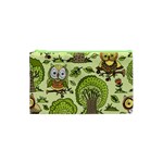 Seamless Pattern With Trees Owls Cosmetic Bag (XS)