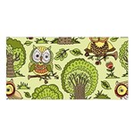 Seamless Pattern With Trees Owls Satin Shawl 45  x 80 