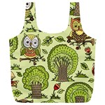 Seamless Pattern With Trees Owls Full Print Recycle Bag (XXXL)
