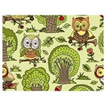 Seamless Pattern With Trees Owls Premium Plush Fleece Blanket (Extra Small)