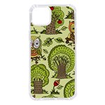 Seamless Pattern With Trees Owls iPhone 14 Plus TPU UV Print Case