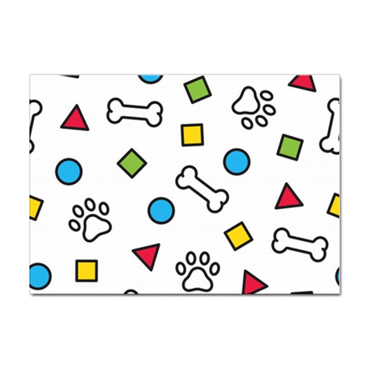 Dog Paw Seamless Pattern Foot Print Bone Sticker A4 (100 pack)