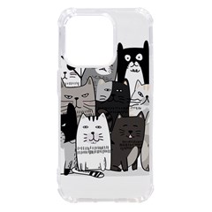 Cute Cat Hand Drawn Cartoon Style Iphone 14 Pro Tpu Uv Print Case by Simbadda