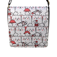 Cute-cat-chef-cooking-seamless-pattern-cartoon Flap Closure Messenger Bag (l) by Simbadda