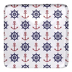 Nautical-seamless-pattern Square Glass Fridge Magnet (4 Pack) by Simbadda