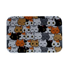 Cute-cat-kitten-cartoon-doodle-seamless-pattern Open Lid Metal Box (silver)   by Simbadda