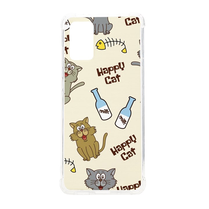 Happy-cats-pattern-background Samsung Galaxy S20Plus 6.7 Inch TPU UV Case