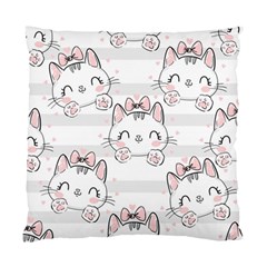 Cat-with-bow-pattern Standard Cushion Case (two Sides) by Simbadda