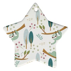 Pattern-sloth-woodland Ornament (star)