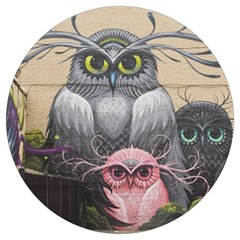Graffiti Owl Design Round Trivet