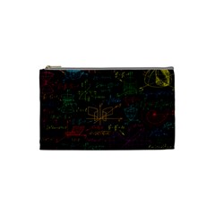 Mathematical-colorful-formulas-drawn-by-hand-black-chalkboard Cosmetic Bag (small) by Simbadda