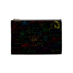 Mathematical-colorful-formulas-drawn-by-hand-black-chalkboard Cosmetic Bag (medium) by Simbadda