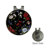 Floral-folk-fashion-ornamental-embroidery-pattern Hat Clips with Golf Markers
