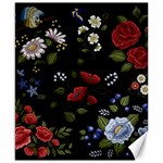 Floral-folk-fashion-ornamental-embroidery-pattern Canvas 8  x 10 