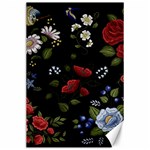 Floral-folk-fashion-ornamental-embroidery-pattern Canvas 24  x 36 