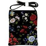 Floral-folk-fashion-ornamental-embroidery-pattern Shoulder Sling Bag