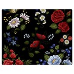 Floral-folk-fashion-ornamental-embroidery-pattern Premium Plush Fleece Blanket (Medium)
