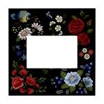 Floral-folk-fashion-ornamental-embroidery-pattern White Box Photo Frame 4  x 6 