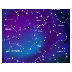 Realistic-night-sky-poster-with-constellations Two Sides Premium Plush Fleece Blanket (medium) by Simbadda