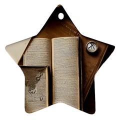 Generated Desk Book Inkwell Pen Star Ornament (two Sides) by Grandong