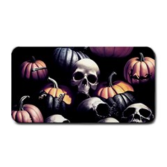 Halloween Party Skulls, Demonic Pumpkins Pattern Medium Bar Mat by Casemiro