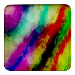 Colorful Abstract Paint Splats Background Square Glass Fridge Magnet (4 Pack) by Proyonanggan